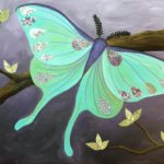 Luna Moth Mixed Media